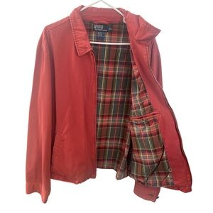 POLO RALPH LAUREN Men's Red Jacket with Plaid Lining - size XL